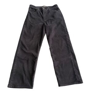 Levis Ribcage Straight Ankle Ash Gray Corduroy Zip Fly Five Pocket Jeans 29W 27L